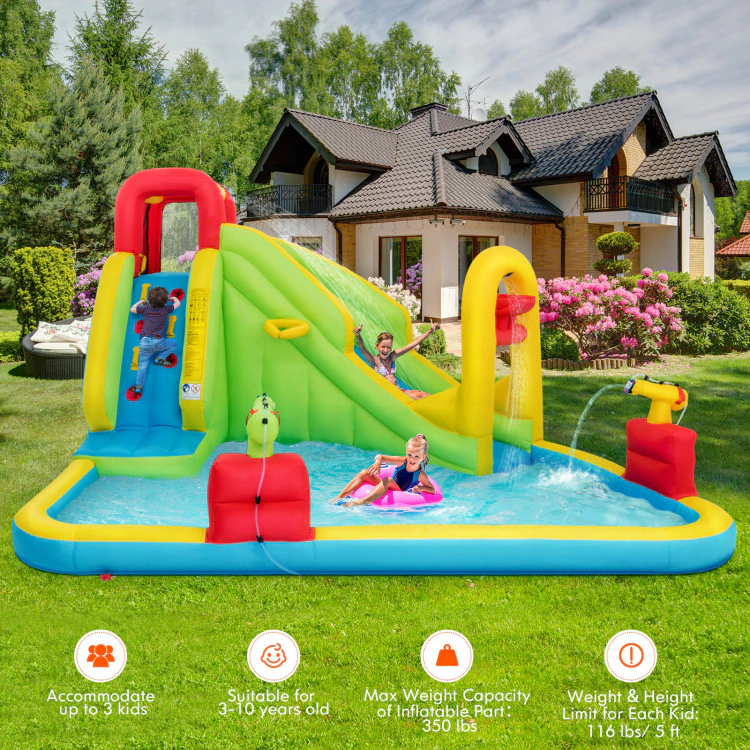 Hivvago Outdoor Inflatable Water Bounce House with 480W Blower