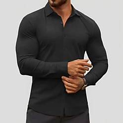Men's Athletic Size Black Dress Shirts & Ties - Men