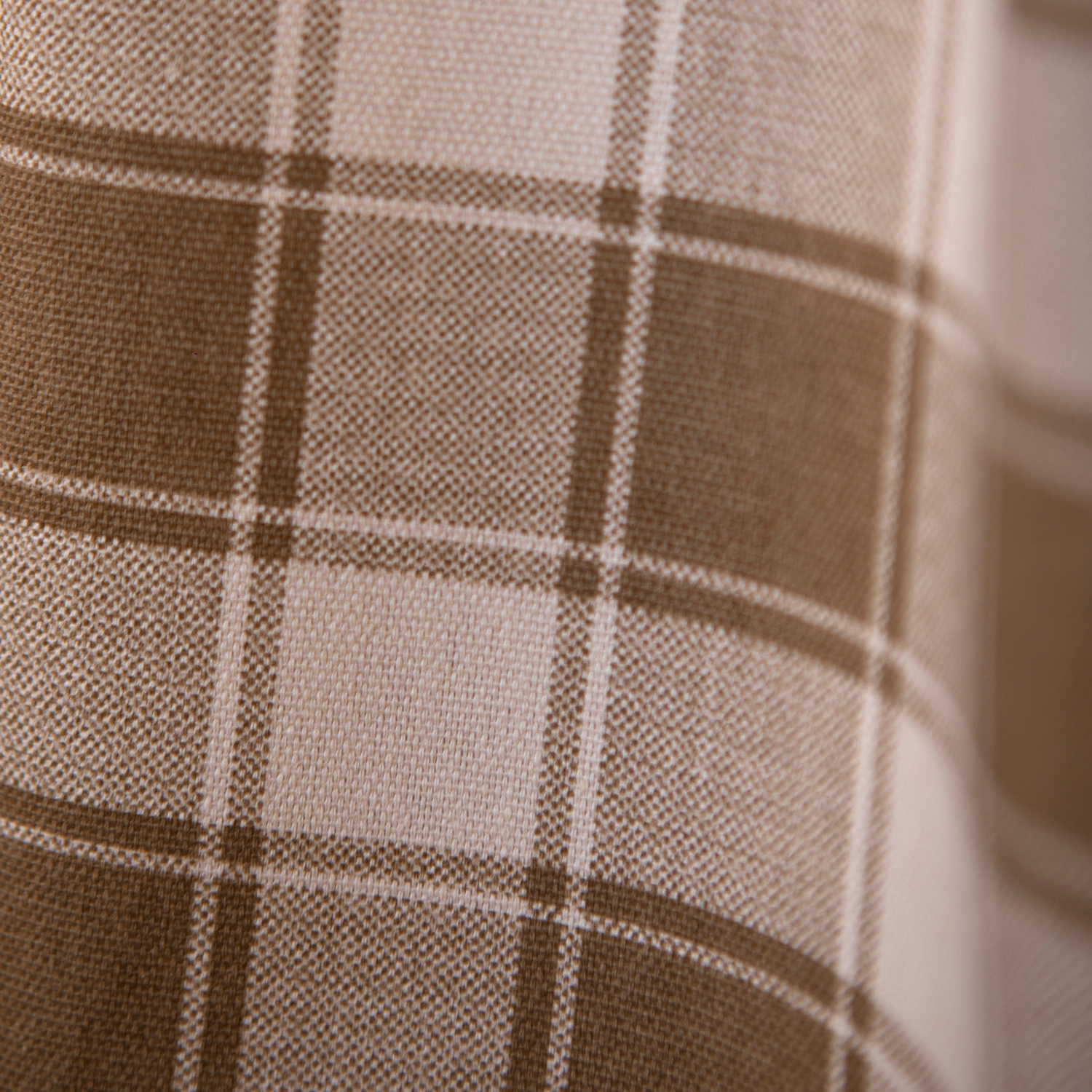 Ellis Curtain 50% Polyester 50% Cotton Country Check With 1.5" Rod Pocket Tailored Window Swag 56" x 36" Camel