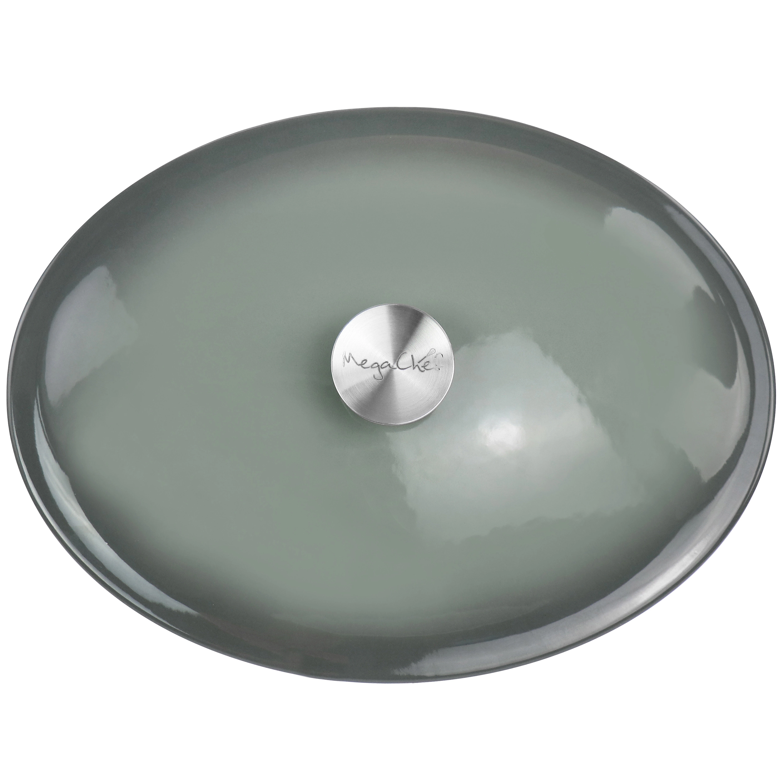 MegaChef 7 Quarts Oval Enameled Cast Iron Casserole