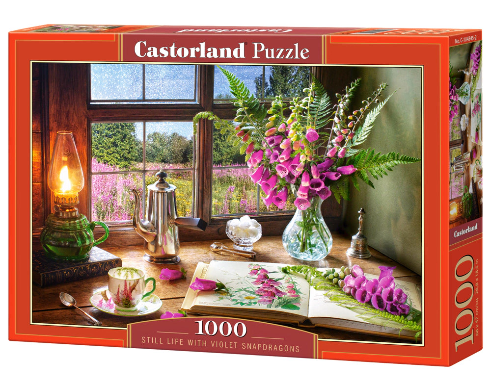 CASTORLAND 1000 Piece Jigsaw Puzzles, Still Life with Violet Snapdragons, Classic interior, Garden puzzle, C-104345-2