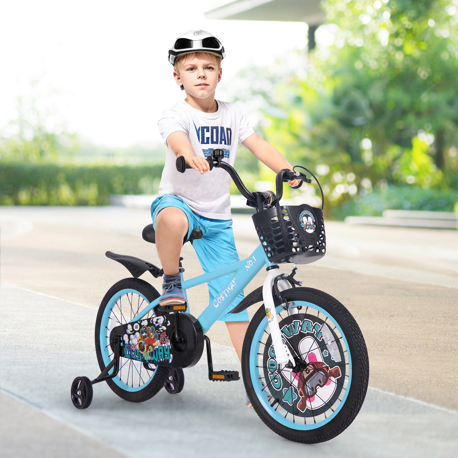 LJG 12 Inch Kids Bike with Adjustable Handlebar and Saddle for 3-4 Years Old-12 Inches