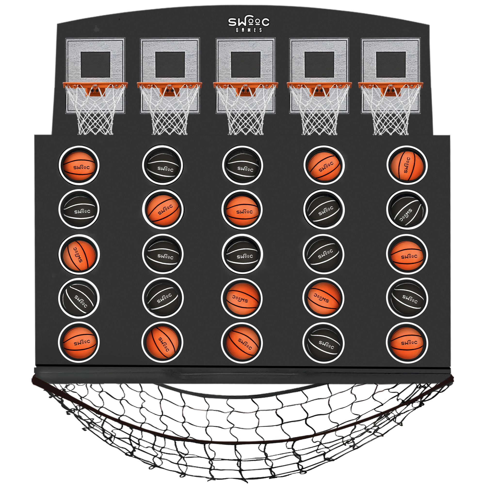 Swooc Games | Low Post Lineup™ | Wall Mounted Basketball 4 In A Row
