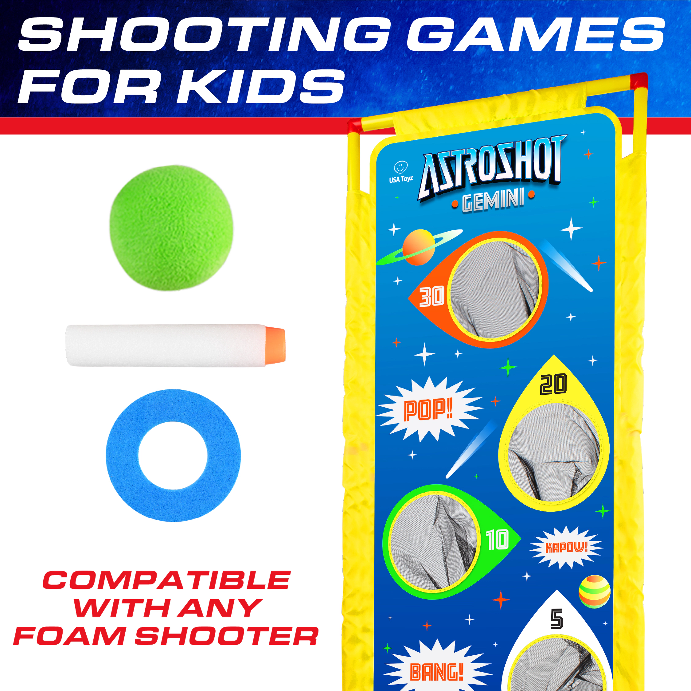 USA Toyz Astroshot Gemini Target Games for Kids - 2pk