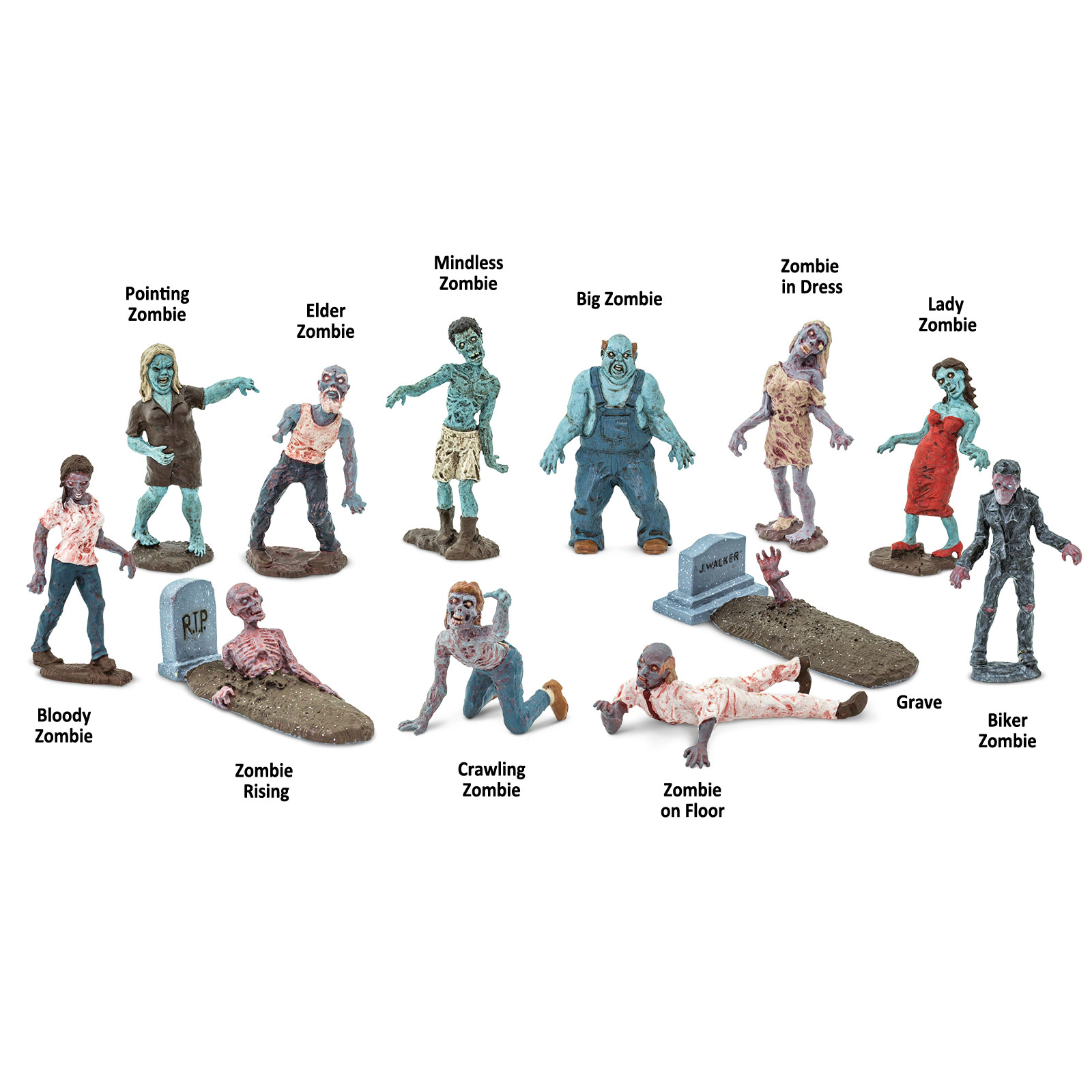 Safari Ltd. - Zombies Super TOOB - contains 12 Mini Figurines