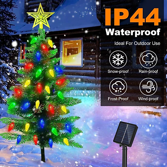 GBruno 2-Pack Solar Christmas Tree Pathway Lights