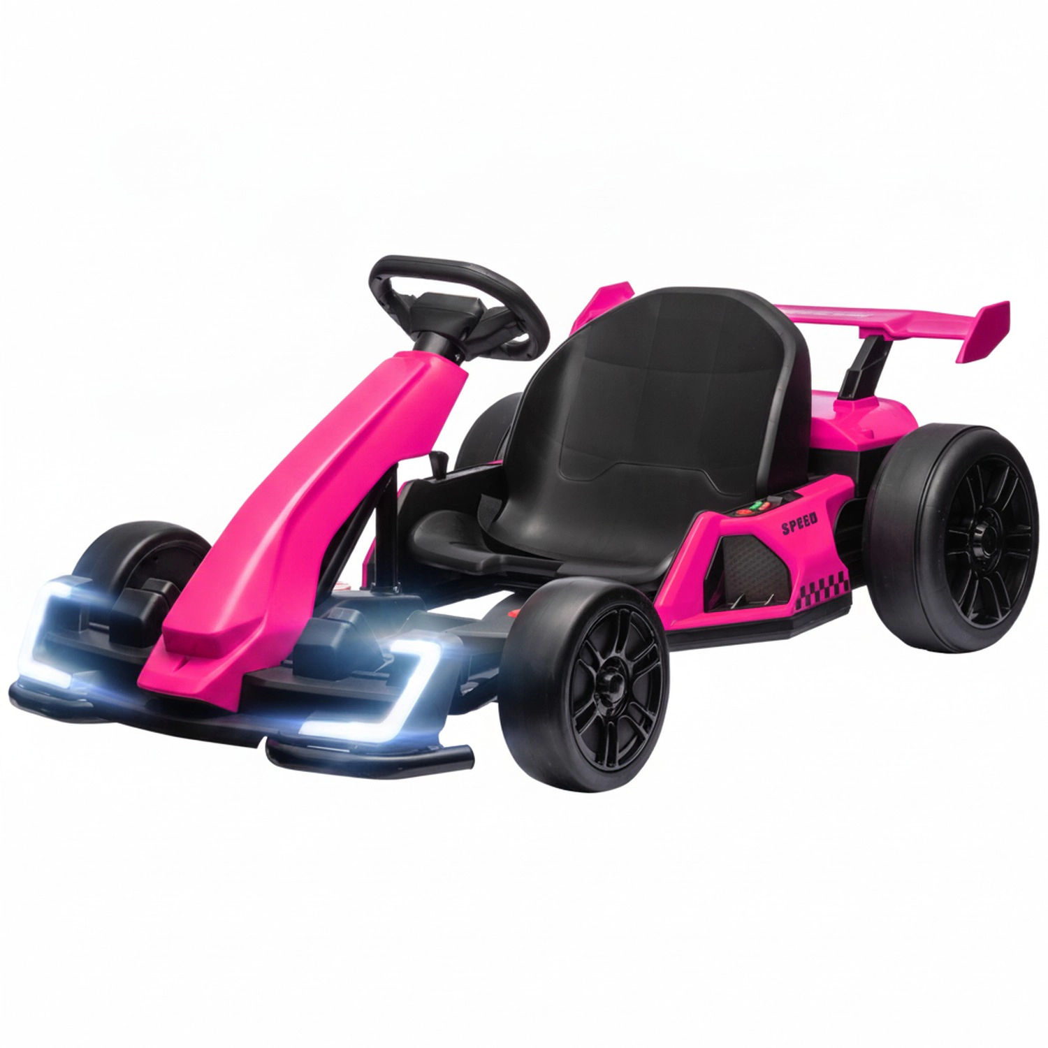 HONGGE 24V 7.5 MPH Electric Go Kart with Adjustable Seat Slow Start