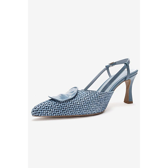 Prologue Shoes Womens Levia Woven Pointed Toe Slingback Pump