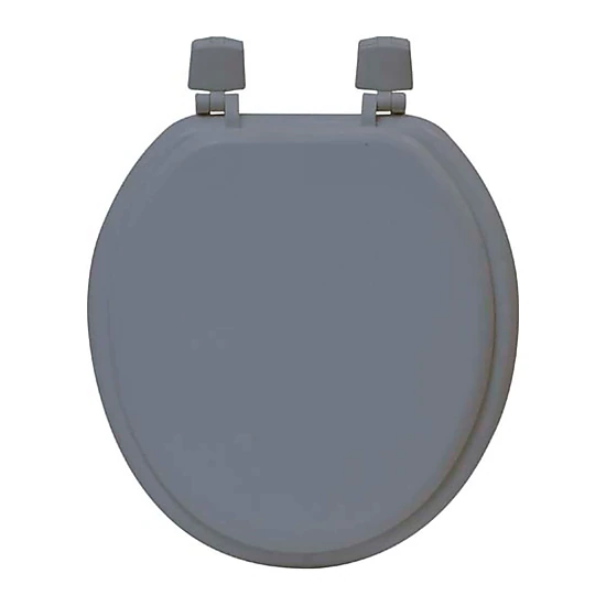 Evideco French Home Goods Round Molded Wood Toilet Seat 15.5" x 14.2" White