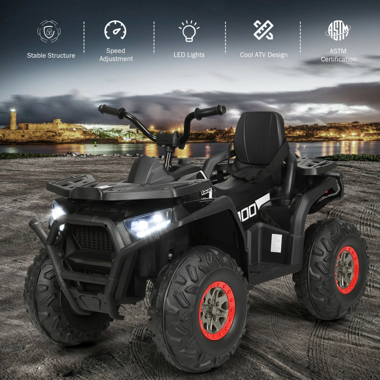 Hivvago 12V Kids Electric 4-Wheeler ATV with 2 Speeds and LED Lights