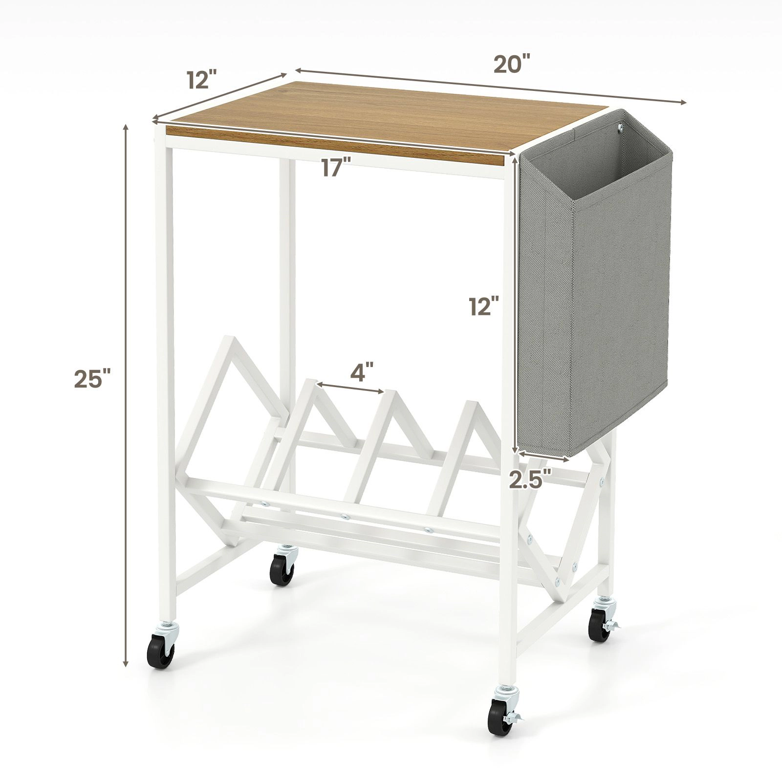SlickBlue Vinyl Record Storage Stand with Rolling Wheels and Metal Frame