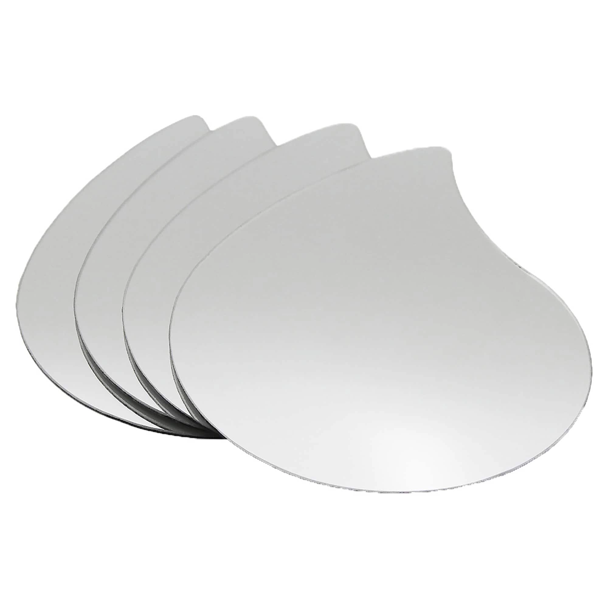 Evideco French Home Goods Set of 4 Silver Teardrop Self-Adhesive Glass Wall Mirrors