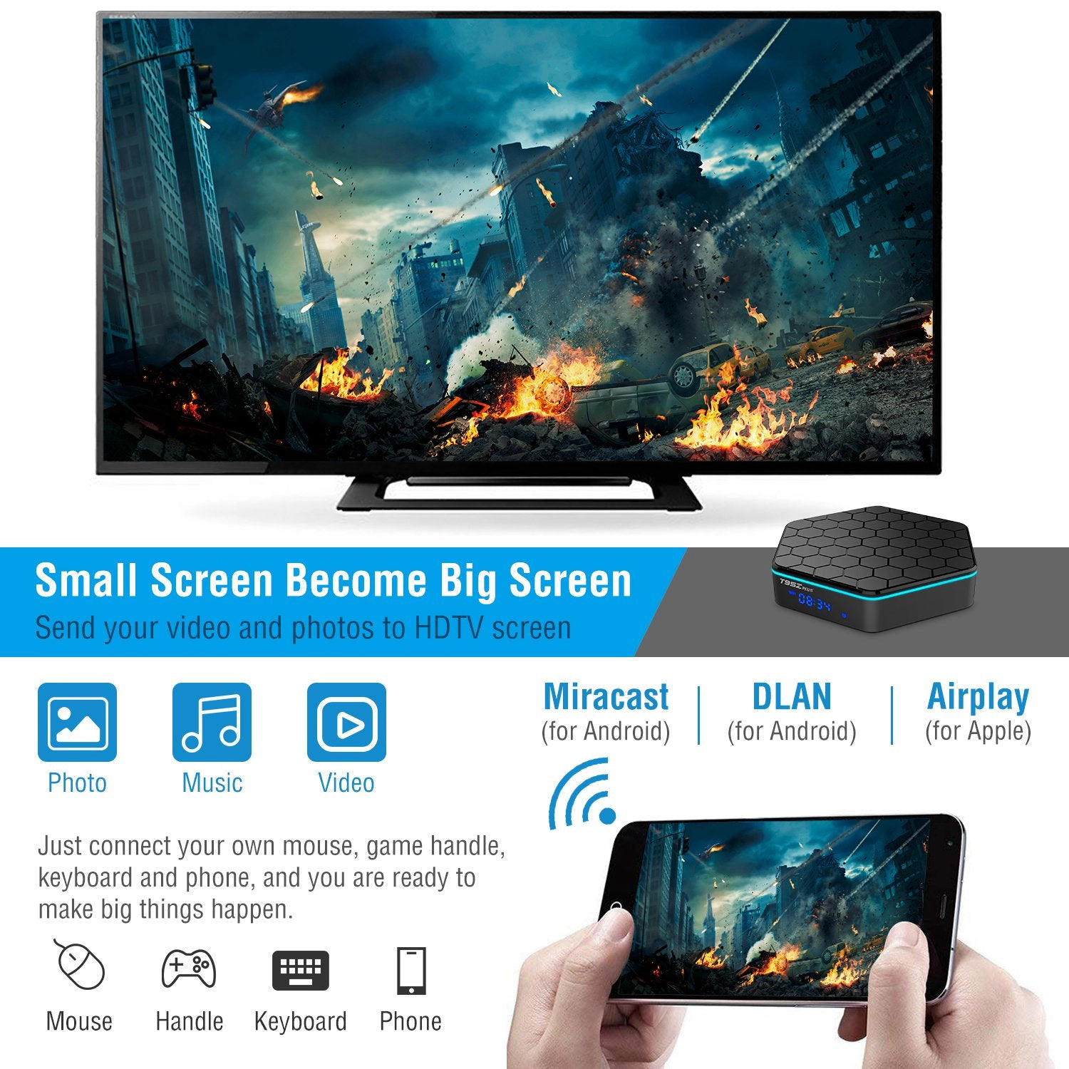 GBruno 4K Android TV Box With 3GB RAM And 32GB Storage