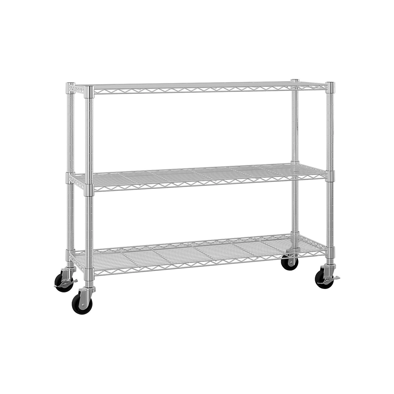 Flynama 6 Tier NSF Wire Shelving with Wheels 48 in W x 18 in D x 72 in H Heavy Duty Adjustable Silver
