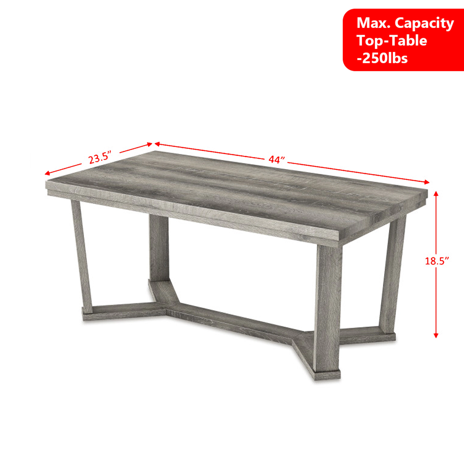 Hivvago Contemporary Rectangle Table Featuring Rubberwood Build and Cross Frame