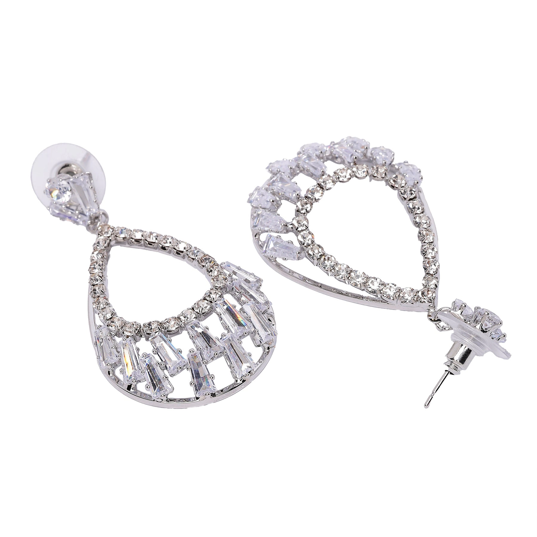 AGP PARIS Womens Radiant Teardrop Sparkle Earrings