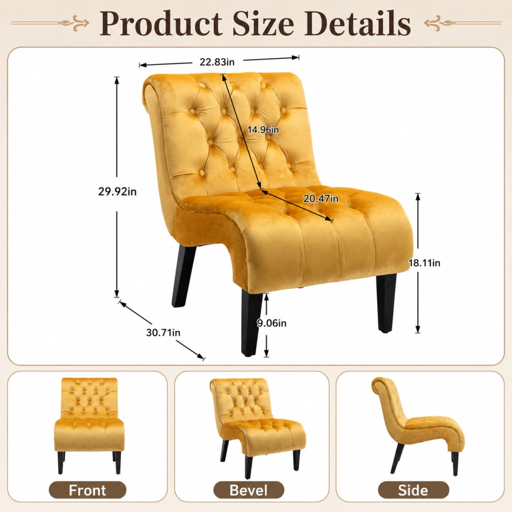 GOODSILO Upholstered Velvet Accent Chair Comfortable Seating