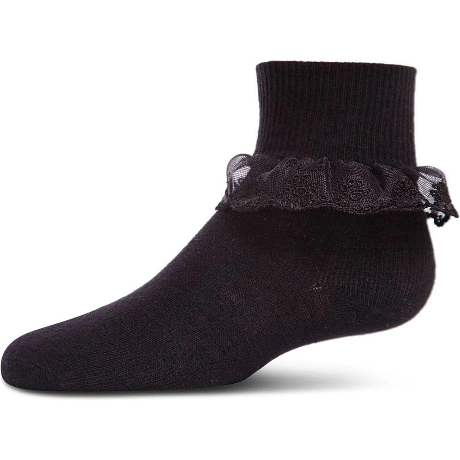 Memoi Classic Lace Girls Ruffle Anklet Socks