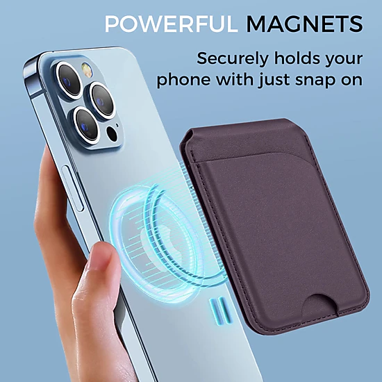Alpha Digital MagSafe, Adjustable Phone Stand, Compatible w/ iPhone 12-17 - Magnetic Leather Wallet
