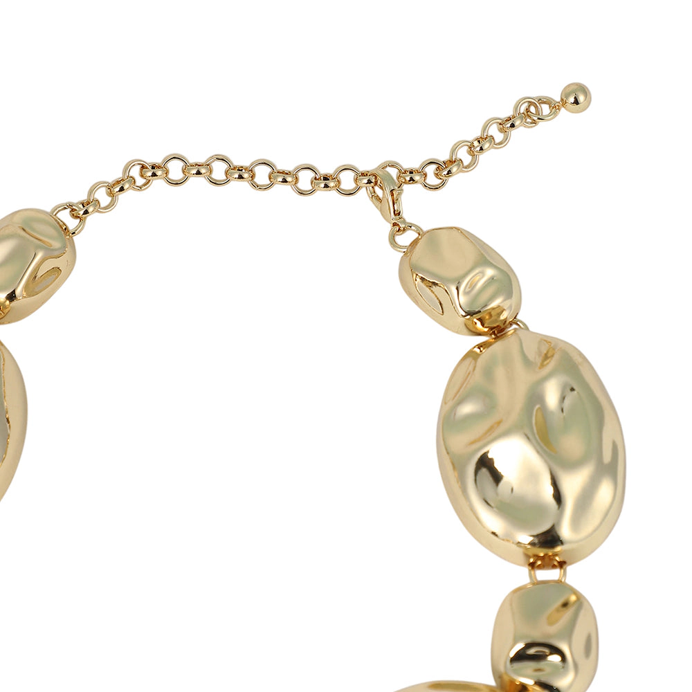 SOHI Women's The Chunky Dented-Pierre Collar Necklace - California Gold