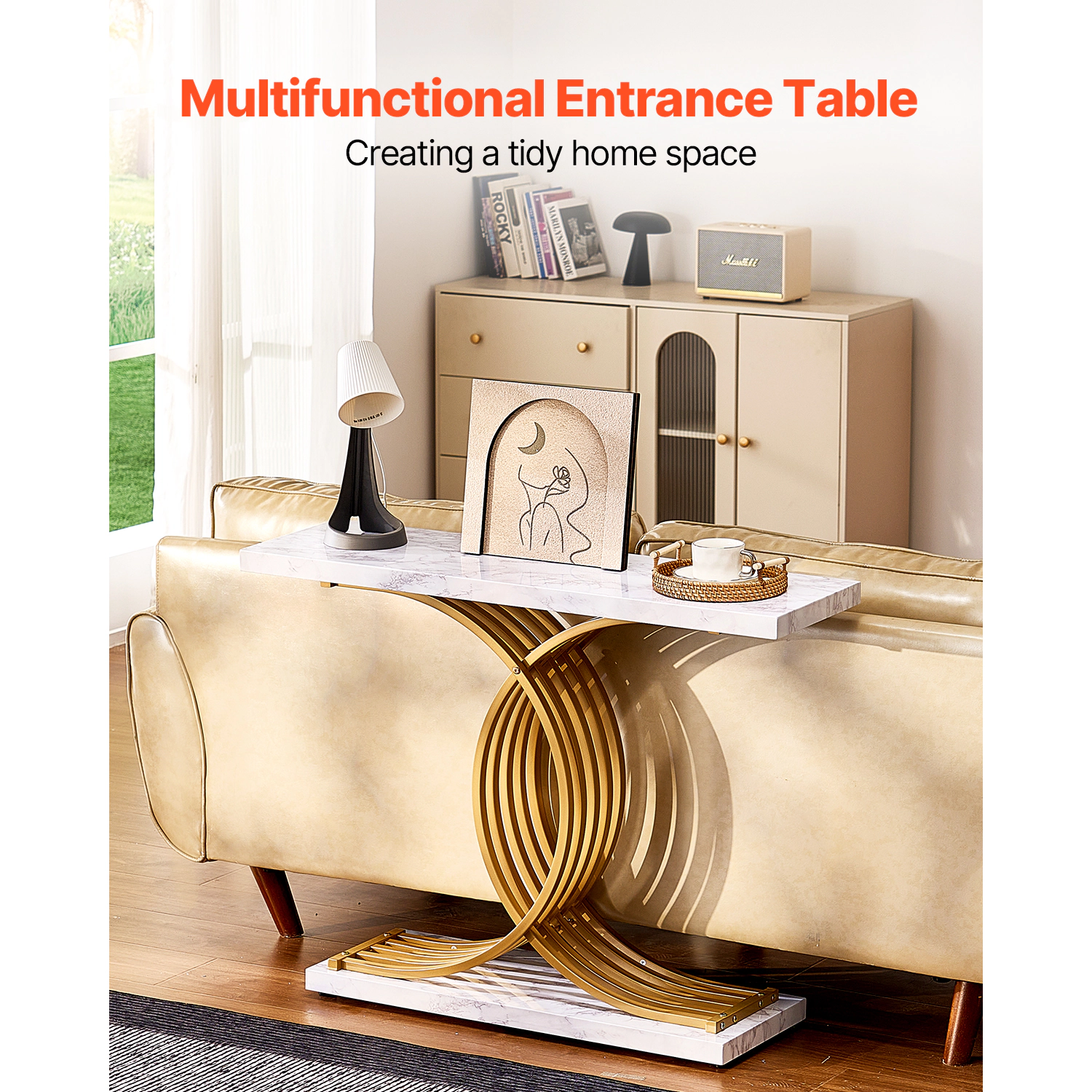 HONGGE Narrow Console Sofa Table Behind Couch Table Entryway Table and Skinny Hallway Table Narrow Sofa Table with