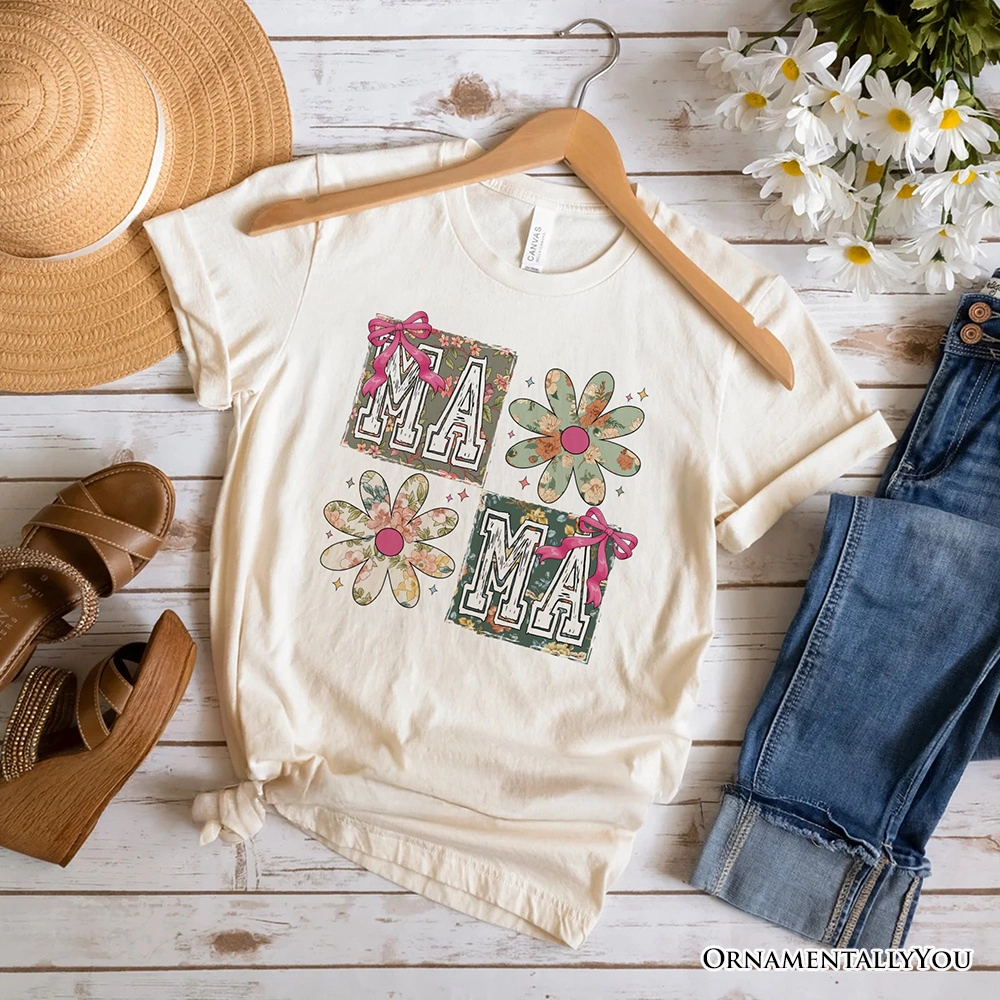 OrnamentallyYou Womens Floral Mama Coquette T-Shirt