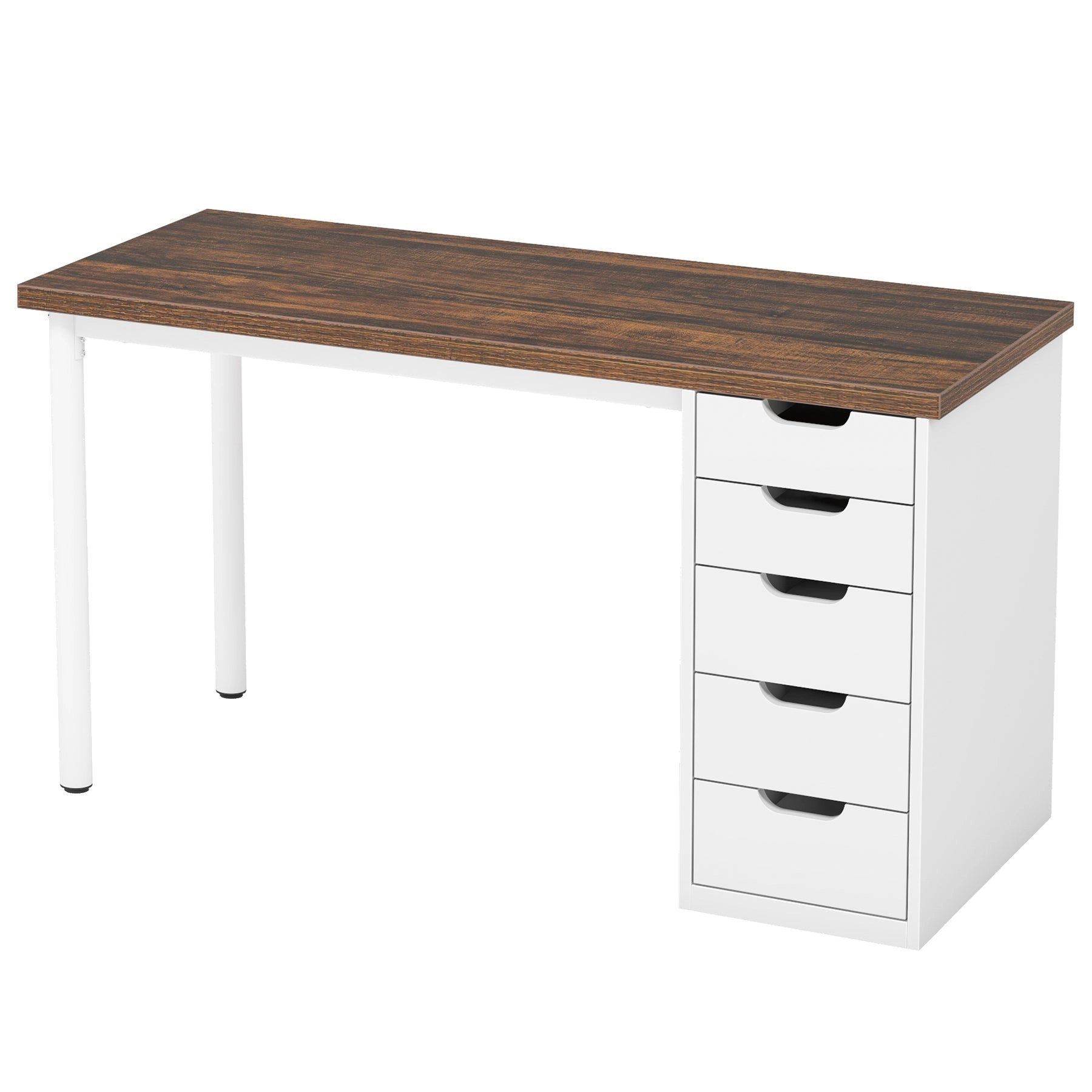 Tribesigns 47" Computer Desk with 5 Drawers, Modern Study Table Writing Desk