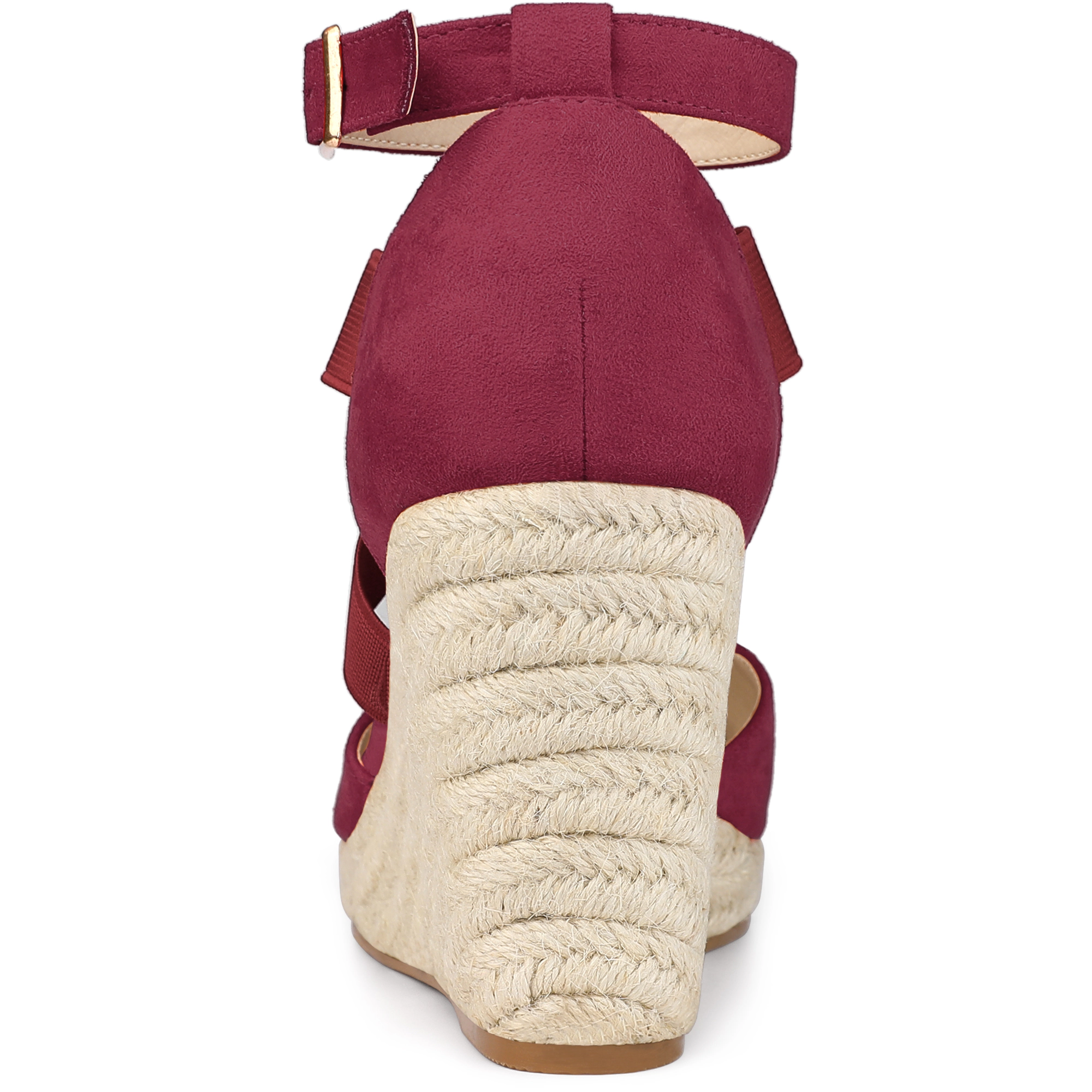 BLISSFUL STEP Women's Closed Toe Espadrilles Wedge Ankle Strap Sandals