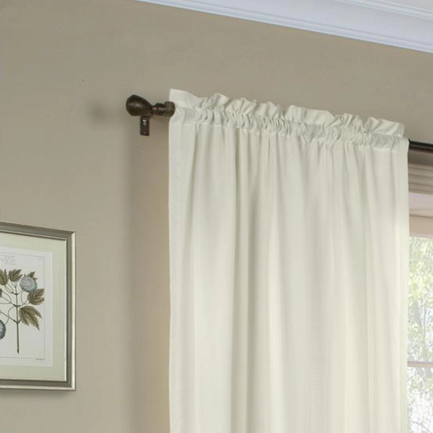 Commonwealth Thermavoile Rhapsody Lined Tailored Pole Top Curtain Panel - 54x95" - Ivory