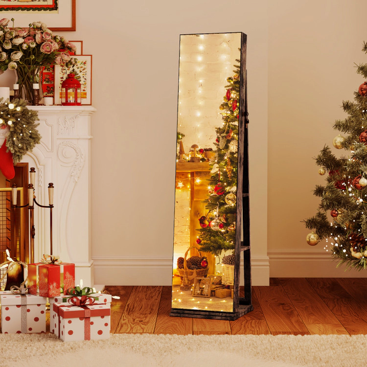 Hivvago 360 degree Swivel Jewelry Cabinet with Full Length Mirror