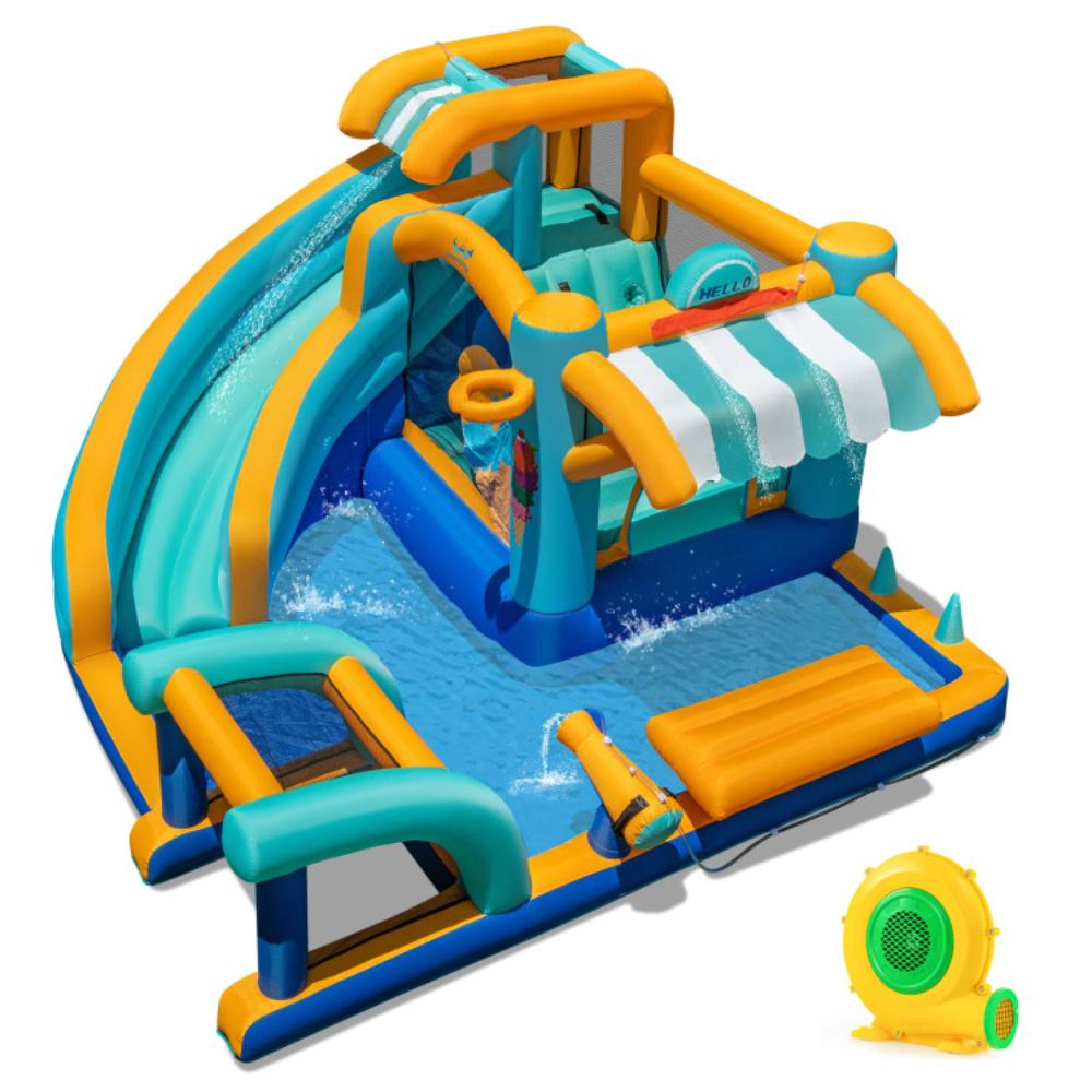 Hivvago Inflatable Water Slide Bounce House Kids Jump Castle with 680W Blower