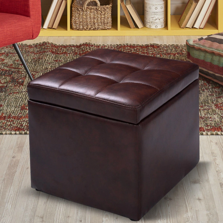 Hivvago Foldable Cube Ottoman Pouffe Storage Seat