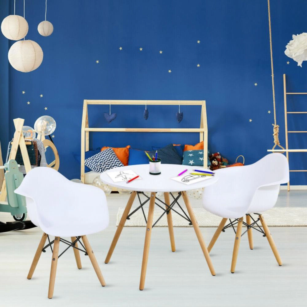 Hivvago 3 Pieces Kid'S Modern Round Table Chair Set