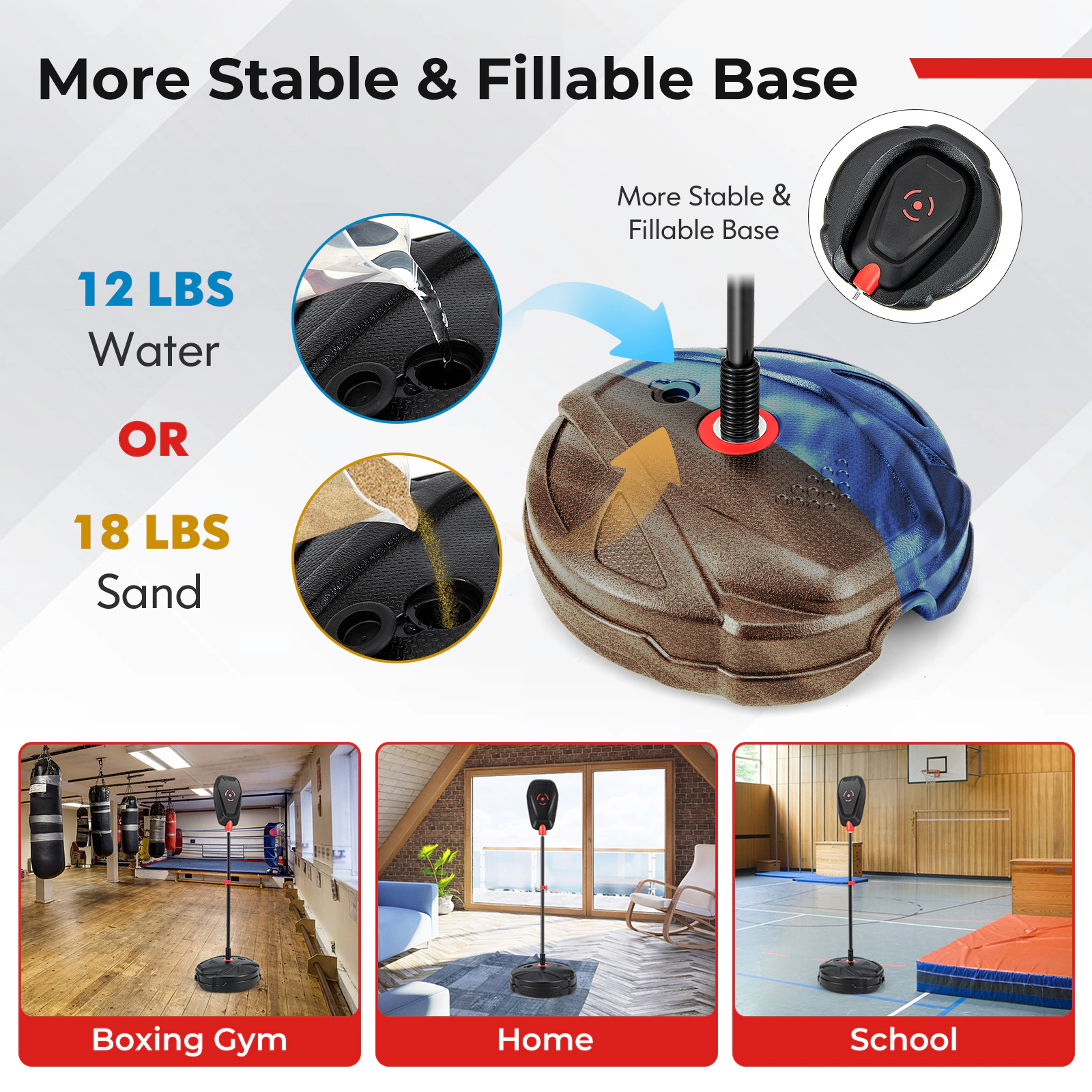 SUGIFT Height-Adjustable Inflation-Free Freestanding Kids Punching Bag Boxing Set with Gloves and Glove Hanger
