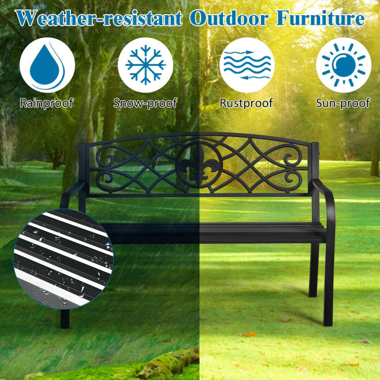 Hivvago Patio Heavy-Duty Metal Garden Bench