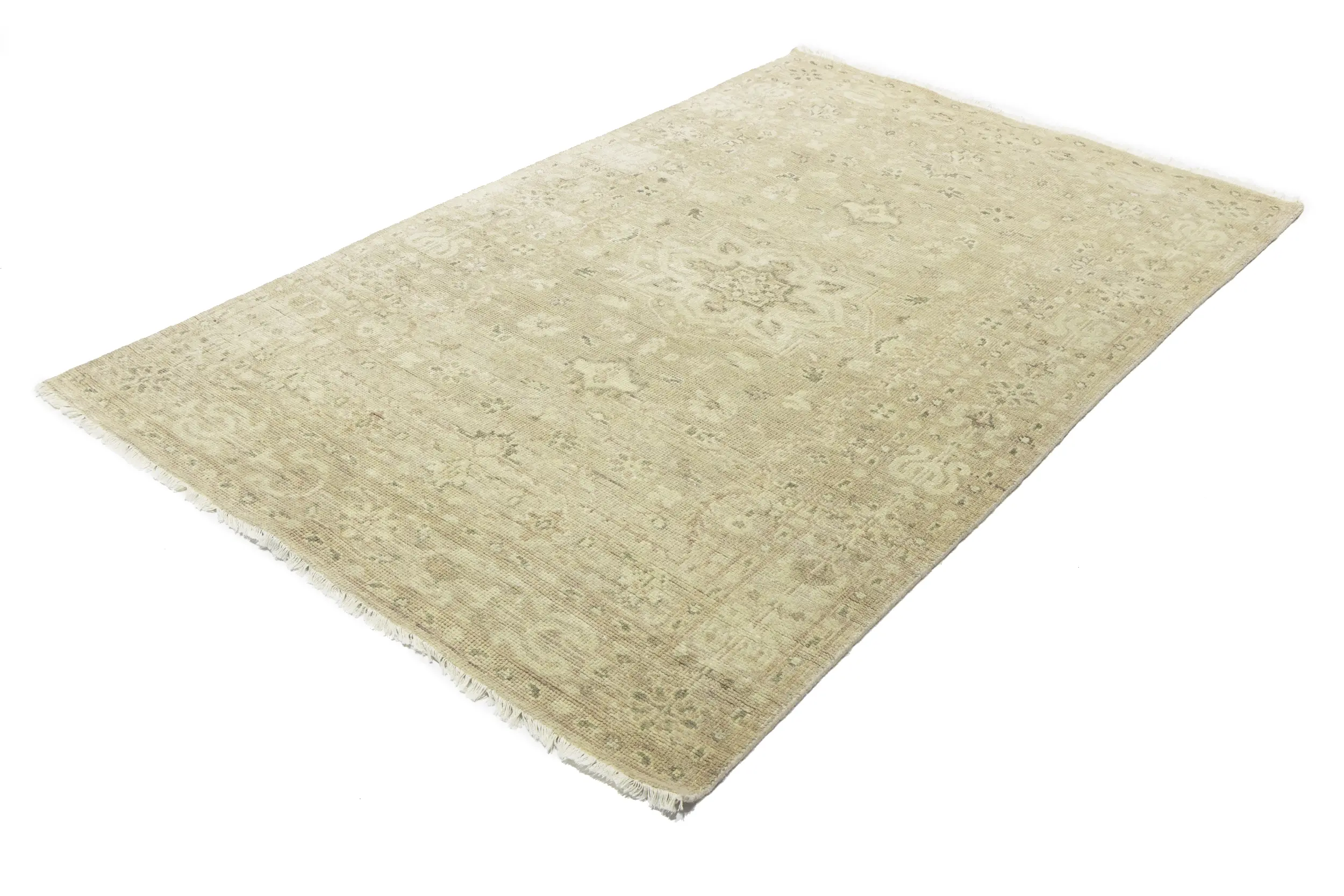 Magic Rugs Muted Pinkish Beige Floral 4X6 Transitional Oriental Rug