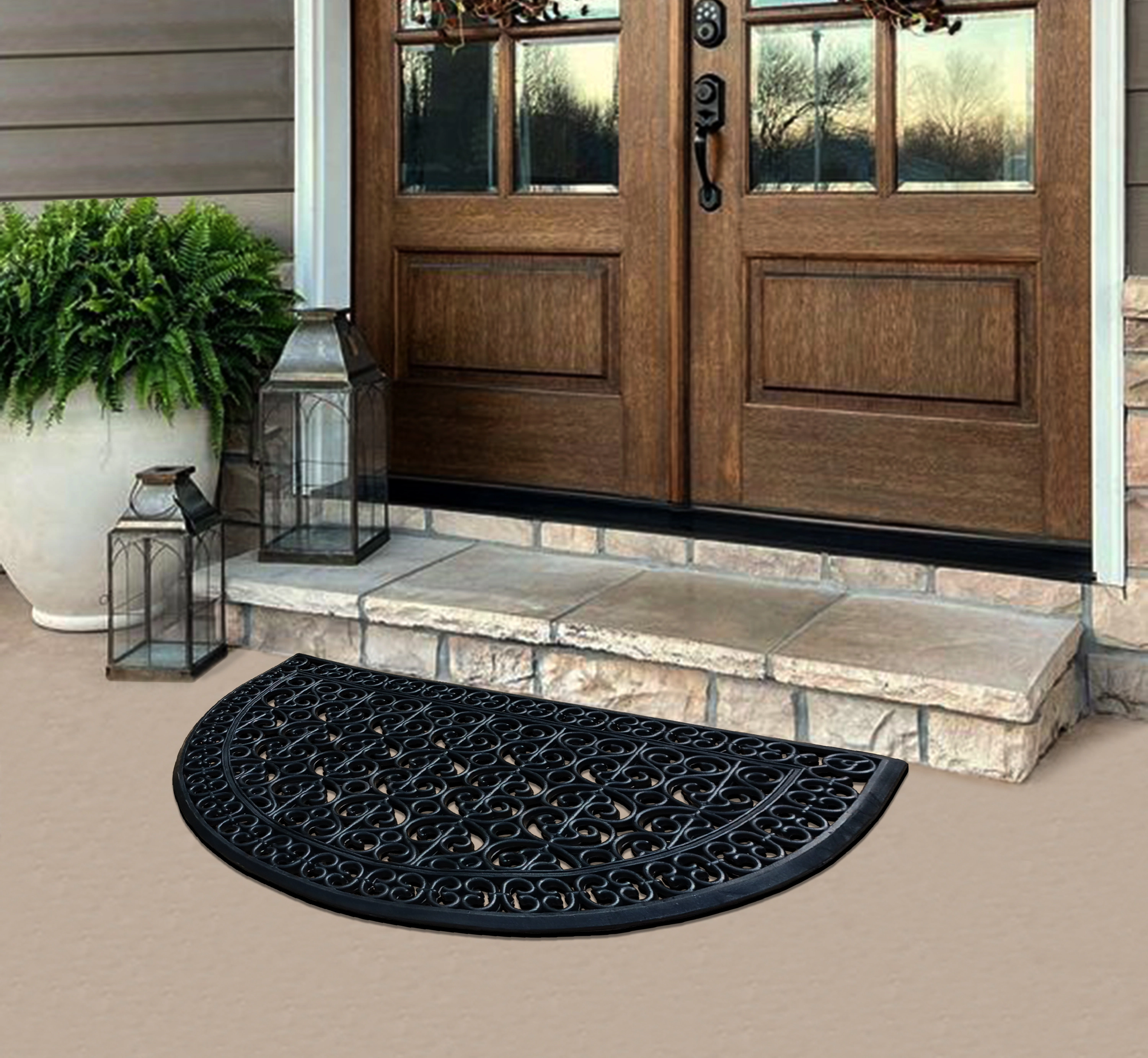 A1 Home Collections 18 lb Heavy Duty Rubber Doormat Non-Slip Drainage Front Door Mat for Outdoor Entry 30 x 48 In