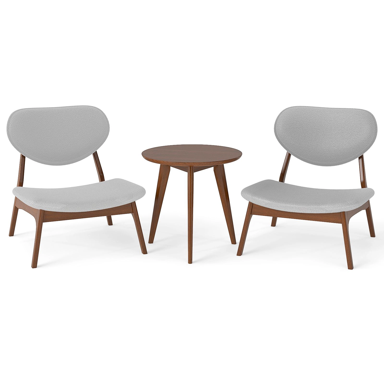 SlickBlue Unisex Set of 2 Velvet Accent Chairs with Side Table