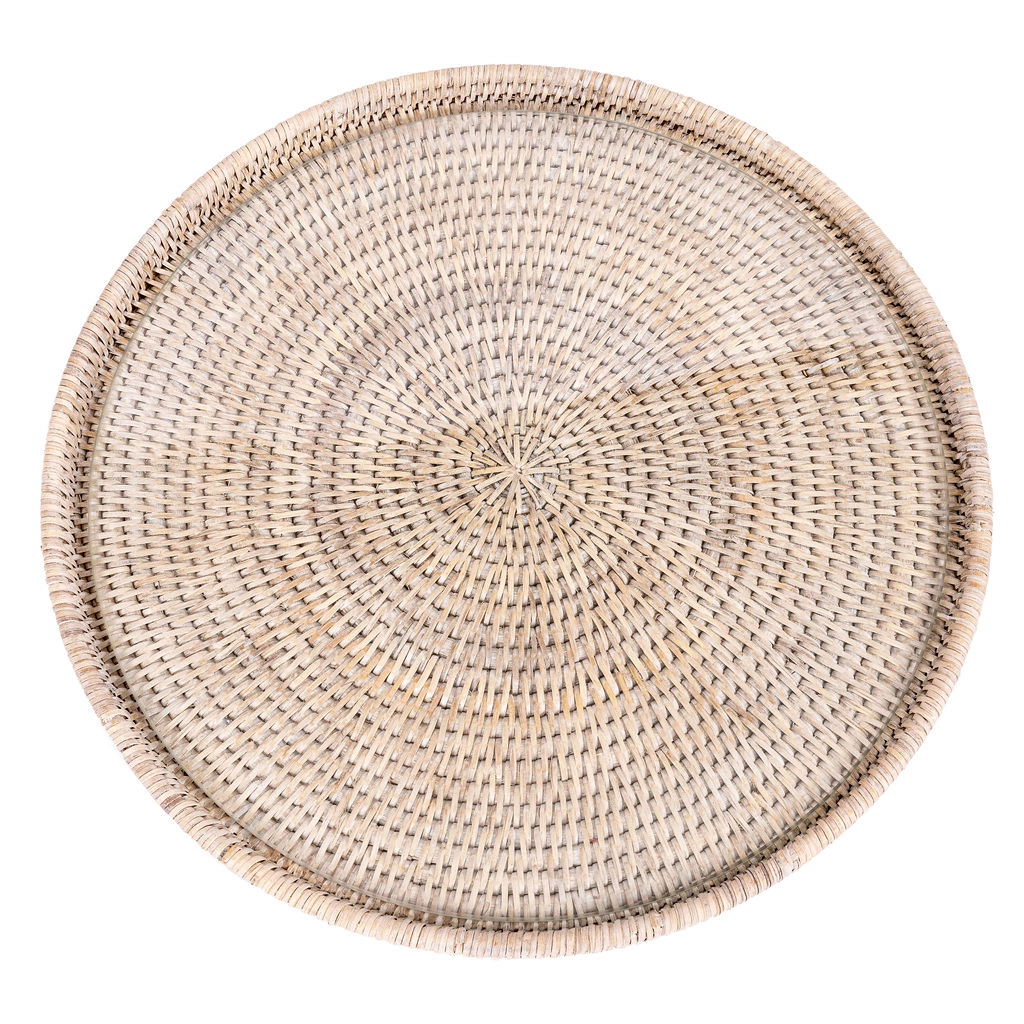 Saboga Home™ Round Flat Tray with Glass Insert