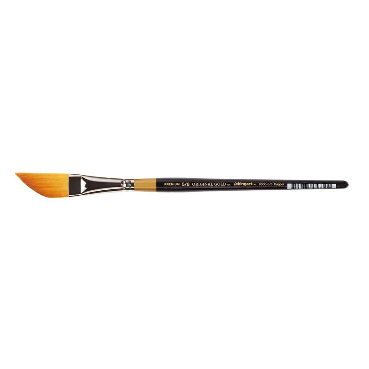 KINGART Original Gold 9800 Dagger Golden Taklon Brush