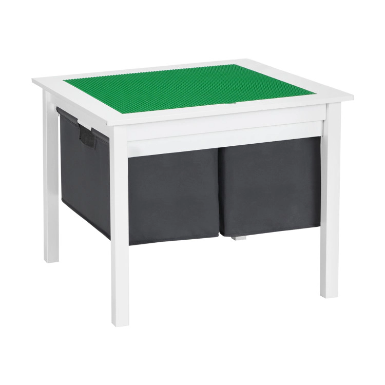 Hivvago 2-In-1 Kids Double-Sided Activity Building Block Table With Drawers