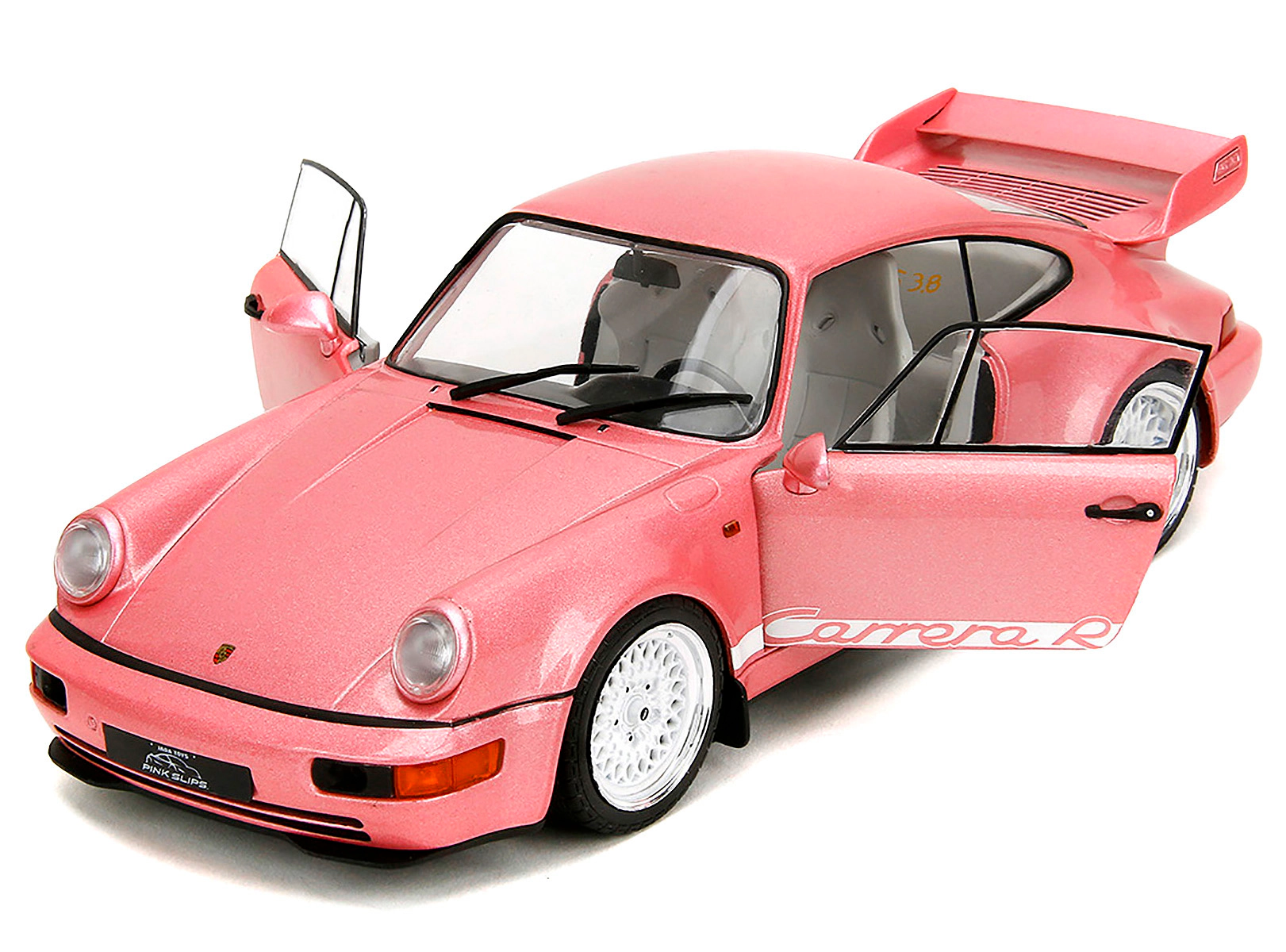 Jada Porsche 911 Carrera RS (964) Pink Metallic with White Stripes "Pink Slips" Series 1/18 Diecast Model Car by Jada
