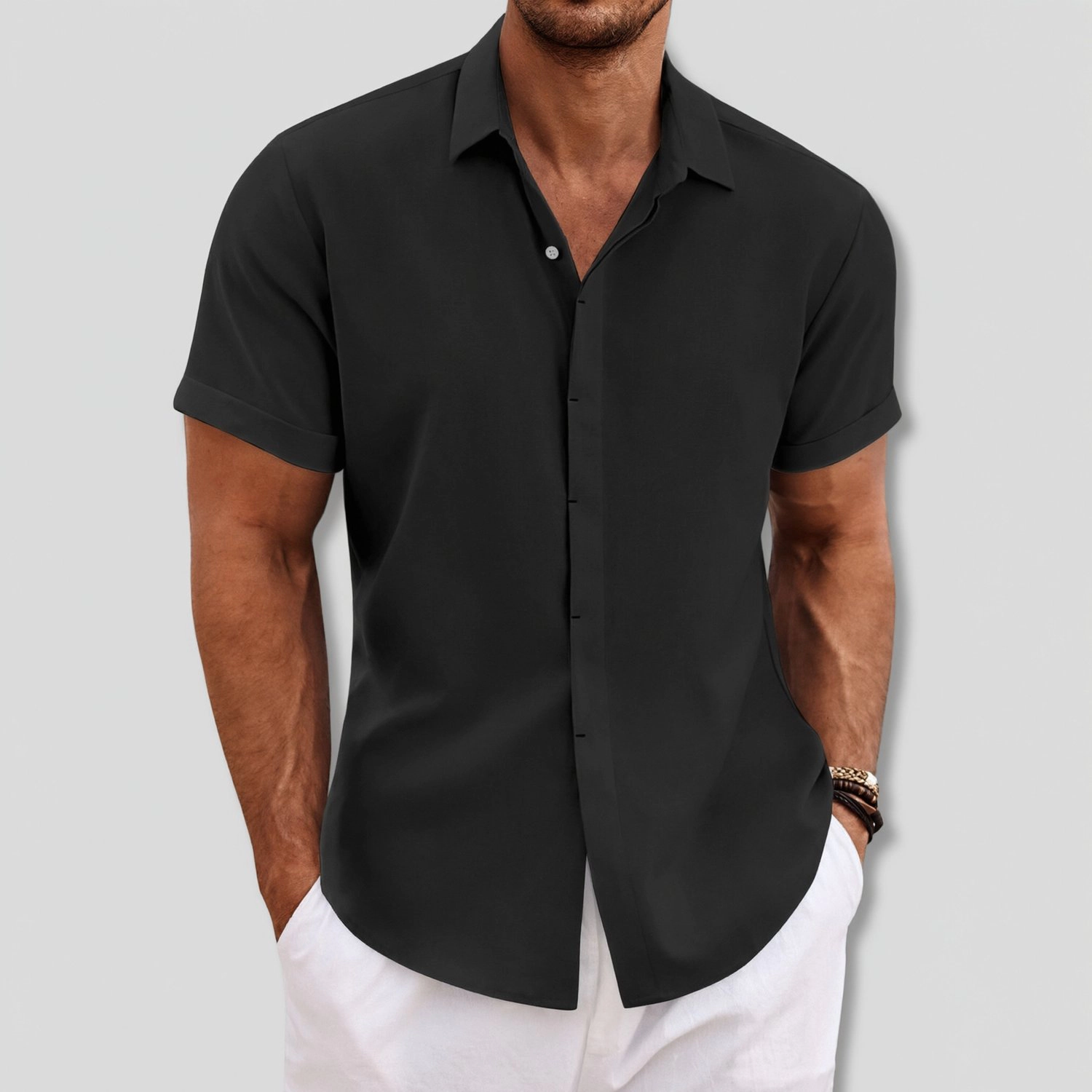 COOFANDY Mens Tropical Print Short Sleeve Shirt Casual Button Down Lapel Collar Tops