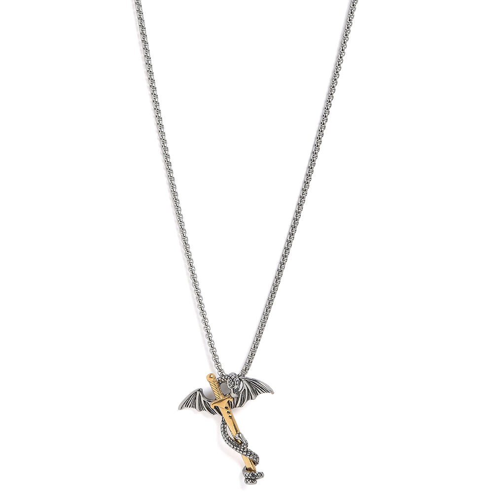 SOHI Women's Silver Winged Pendant Necklace