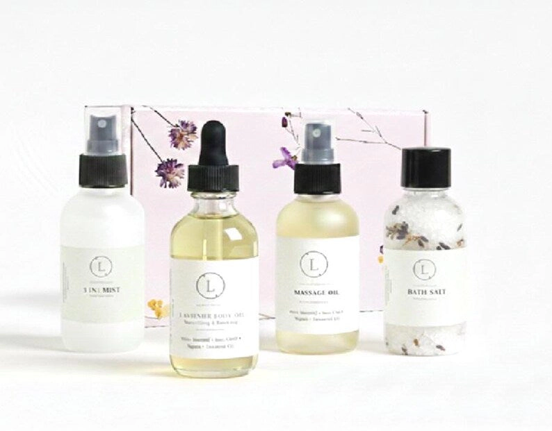 Lizush Luxury Aromatherapy Spa Set - 4-Piece Handcrafted Wellness Gift Box