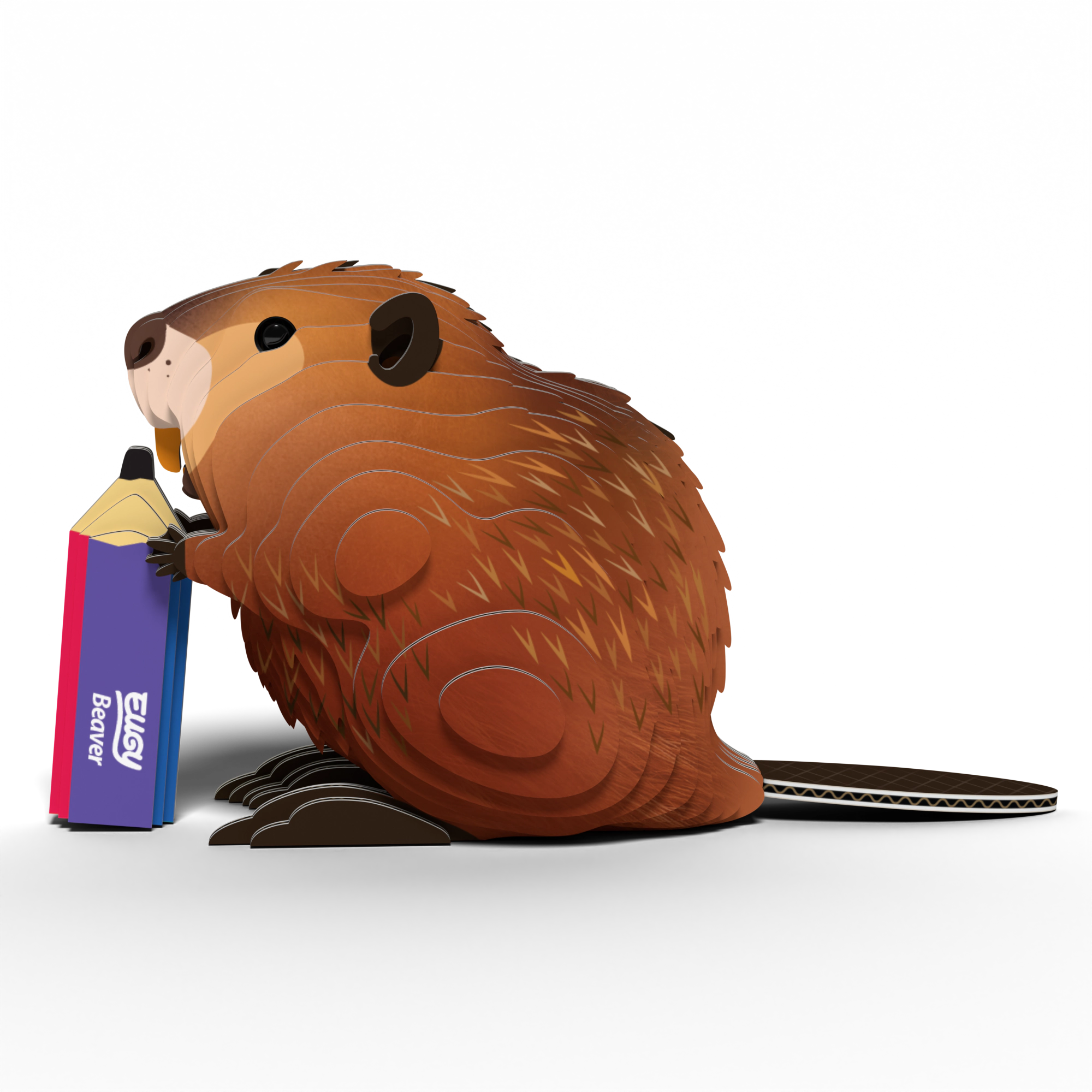 EUGY Beaver 3D Puzzle - contains 37 puzzle pieces