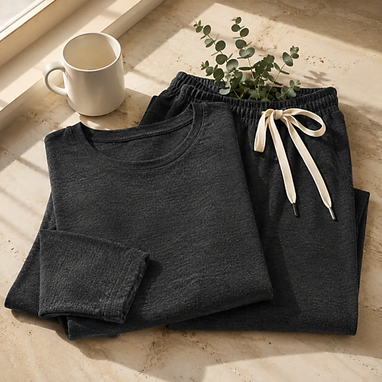 WZK Womens 2-Piece Long Sleeve Soft Sleepwear Lounge Pajama Set