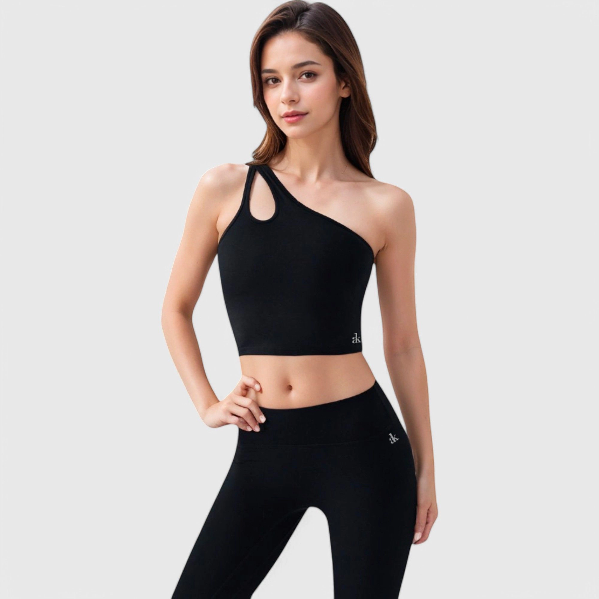 Anna-Kaci Women's One Shoulder Cutout Athletic Crop Top