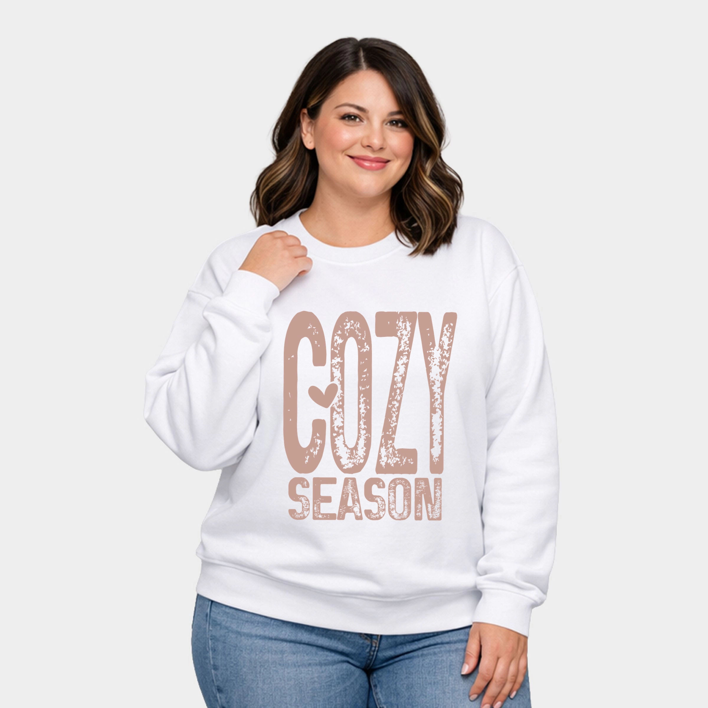 Simply Sage Market - Women's Plus Sized Graphic Sweatshirt Cozy Season Heart