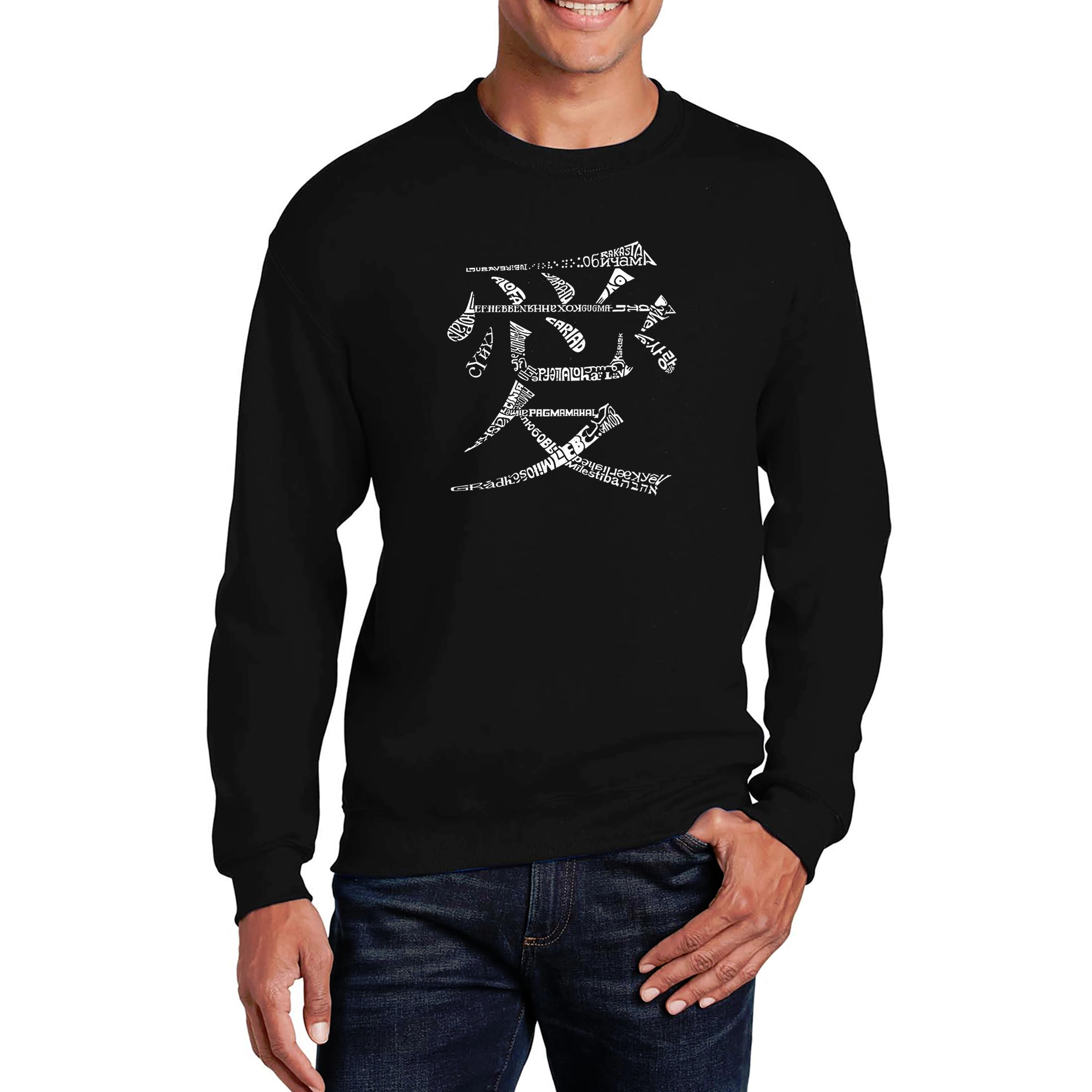 LA Pop Art The Word Love 44 Languages - Mens Crew Sweatshirt